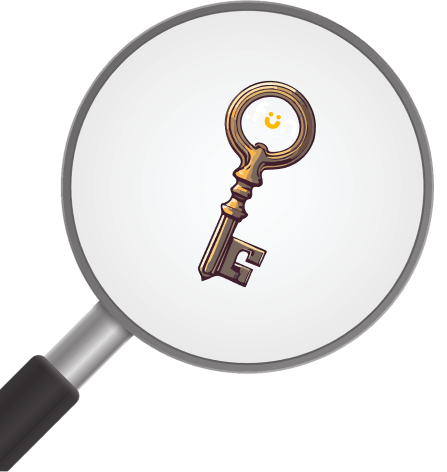 magnifying glass with .fun logo